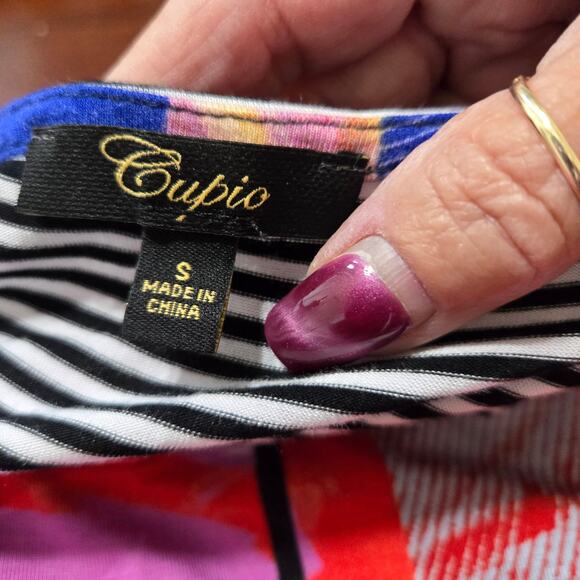 Cupio Women's Casual Sun Dress Multicolor High Low Hem Round Neck Size S - Picture 5 of 8